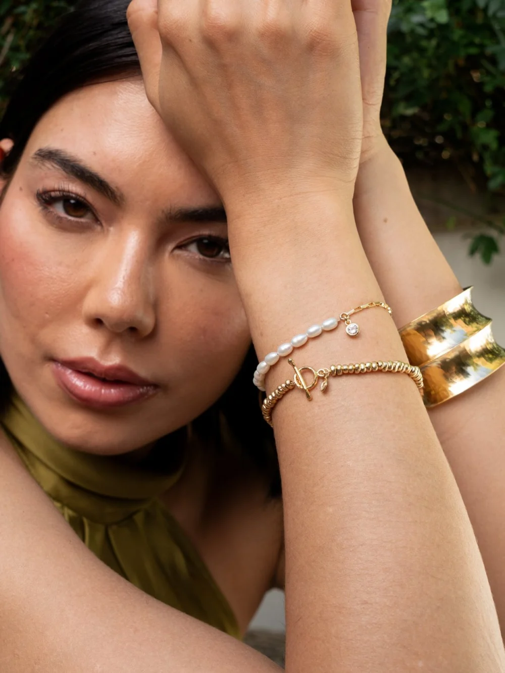 Dower & Hall Nomad Nuggets & Pearl Bracelet Stack, view 4