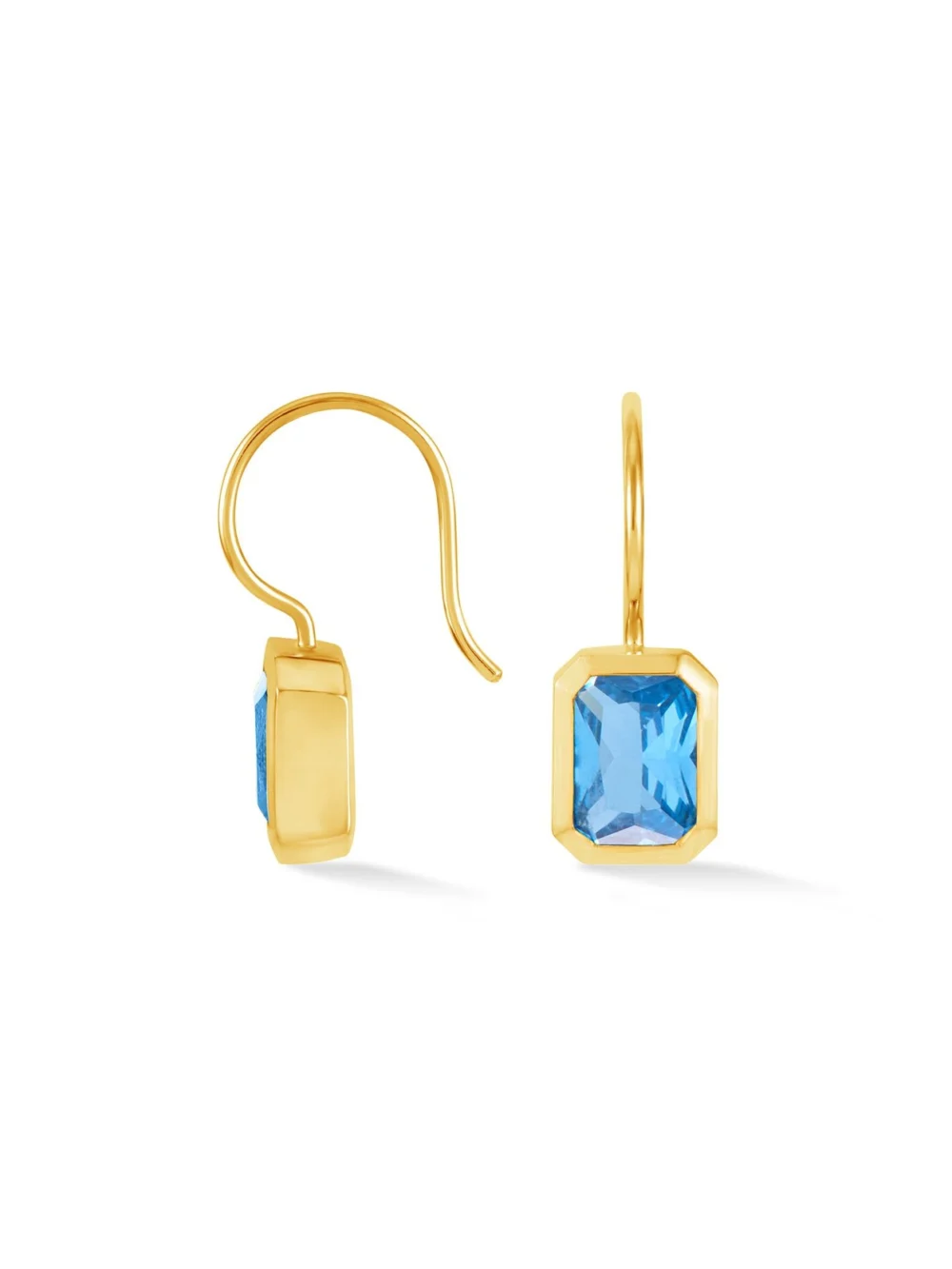 Dower & Hall Octagon Blue Topaz Earrings, view 4