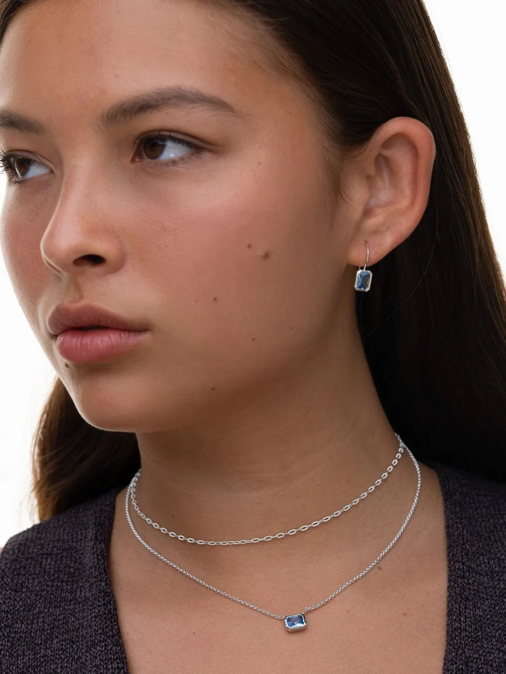 Dower & Hall Octagon Blue Topaz Tutti Frutti Necklace, view 3