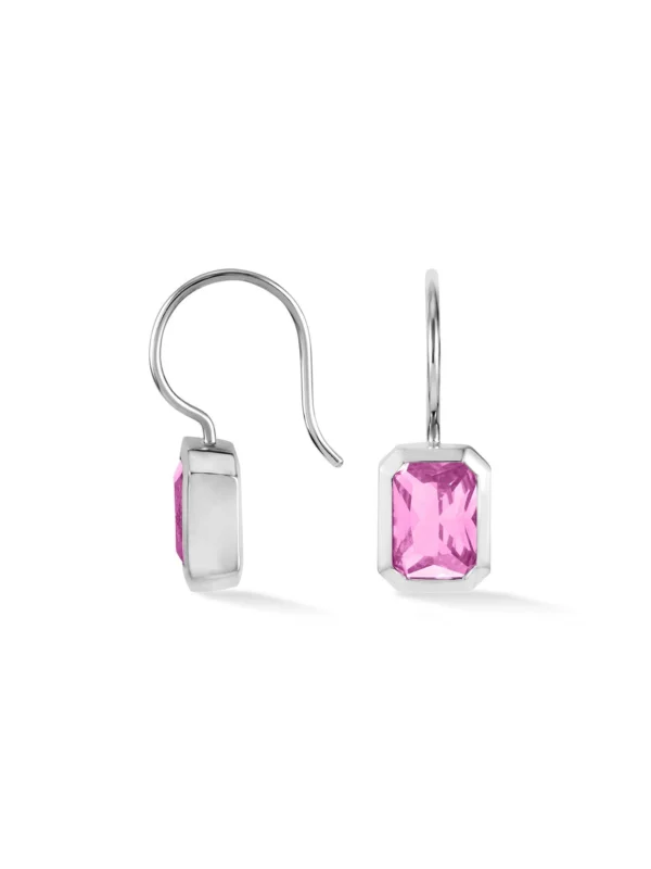Dower & Hall Octagon Pink Quartz Earrings