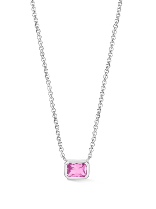 Dower & Hall Octagon Pink Quartz Tutti Frutti Necklace