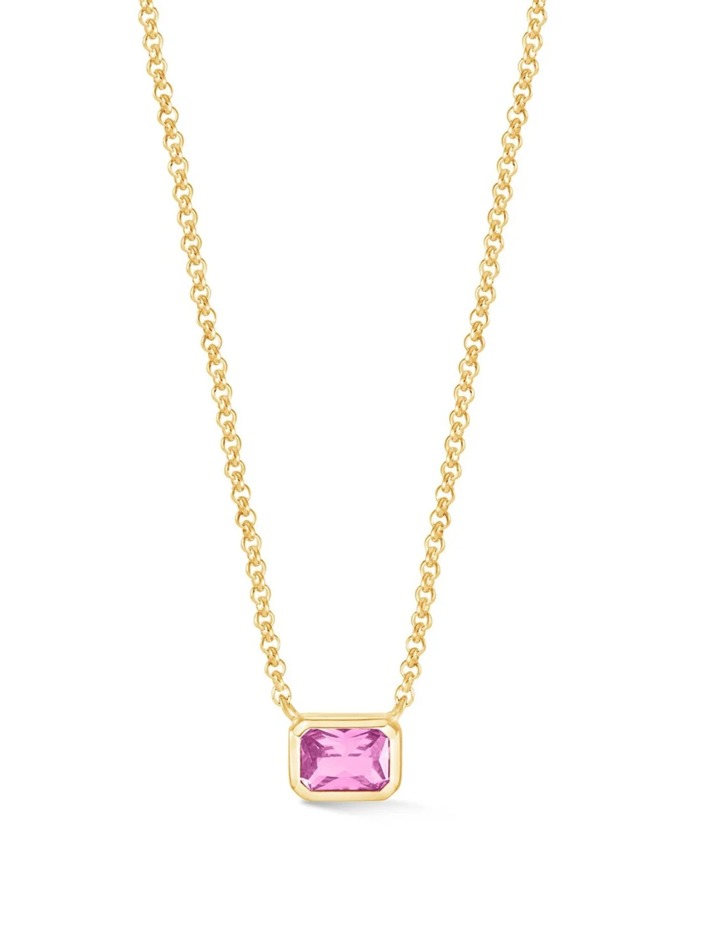 Dower & Hall Octagon Pink Quartz Tutti Frutti Necklace, view 4