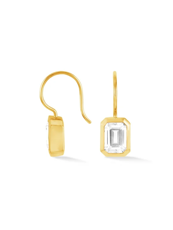 Dower & Hall Octagon White Topaz Earrings