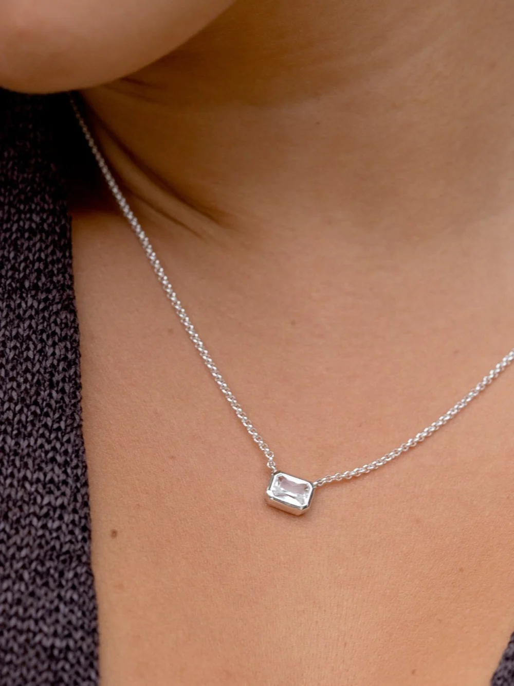 Dower & Hall Octagon White Topaz Tutti Frutti Necklace, view 2