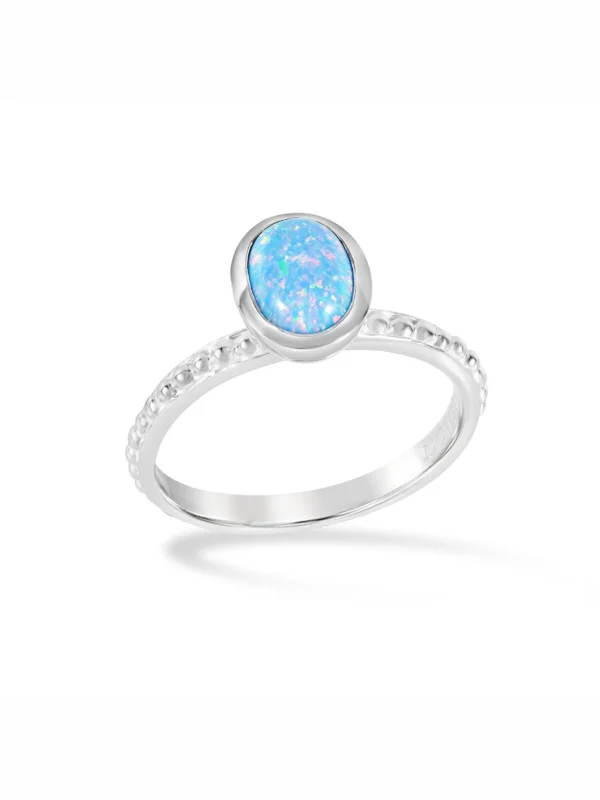 Dower & Hall Oval Opal Granular Dotty Twinkle Ring
