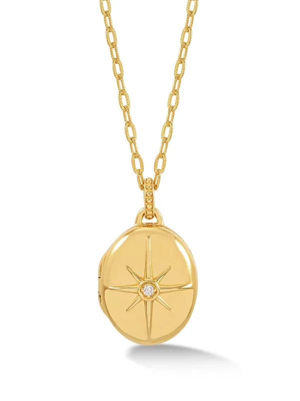 Dower & Hall Oval 'Starburst' Diamond Photo Locket
