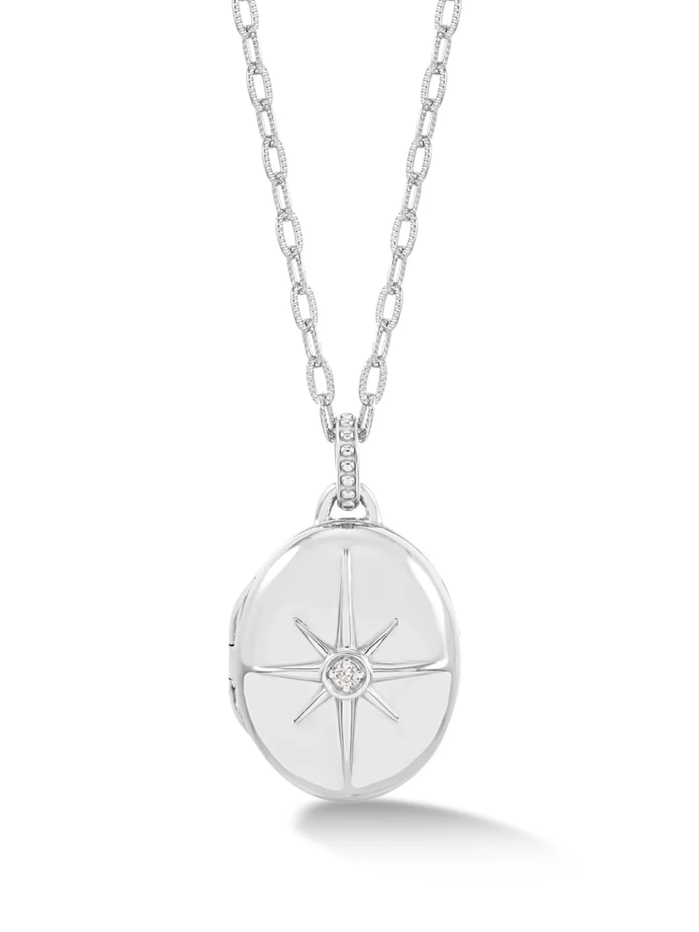 Dower & Hall Oval 'Starburst' Diamond Photo Locket, view 5