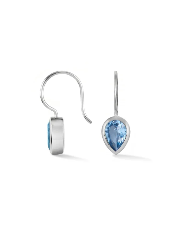 Dower & Hall Pear Blue Topaz Earrings