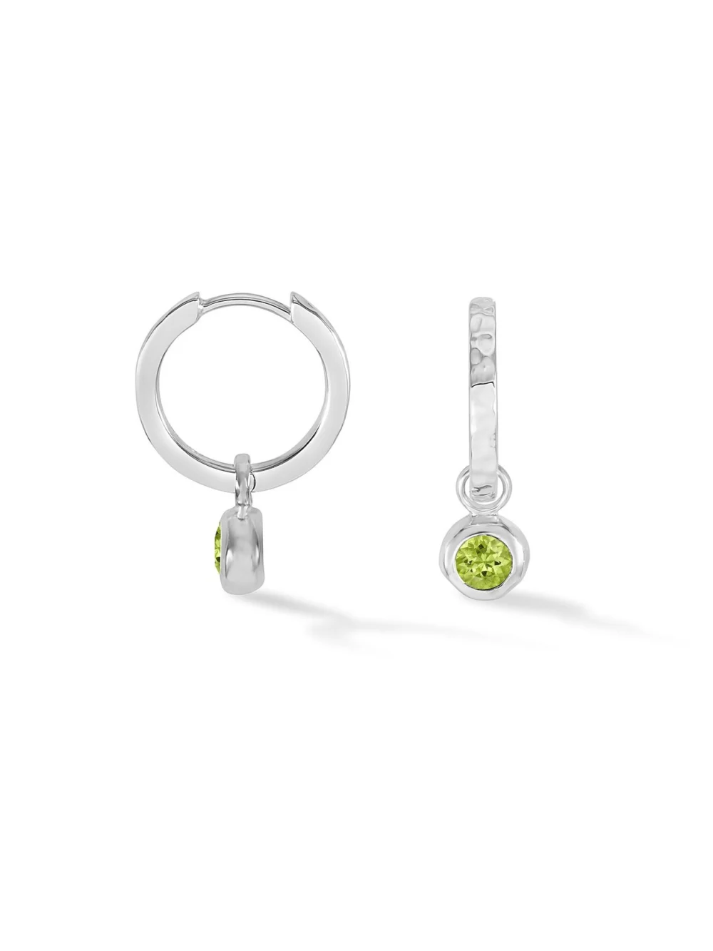 Dower & Hall Peridot Hammered Huggie Hoops