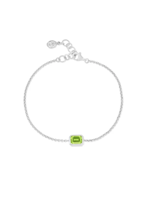 Dower & Hall Peridot Octagon Chain Bracelet