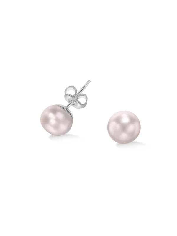 Dower & Hall Pink Freshwater Luna Pearl Studs
