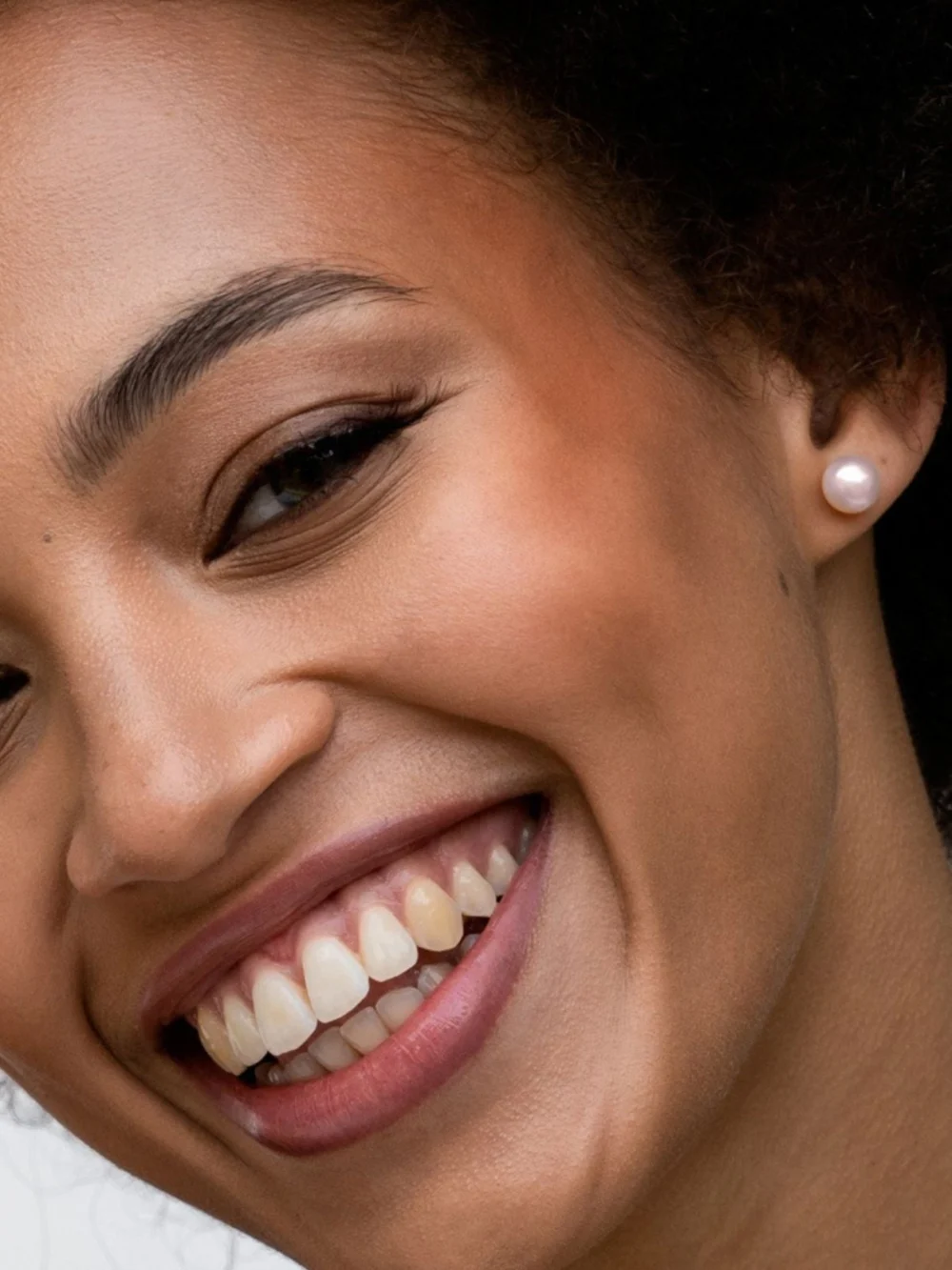 Dower & Hall Pink Freshwater Luna Pearl Studs, view 2