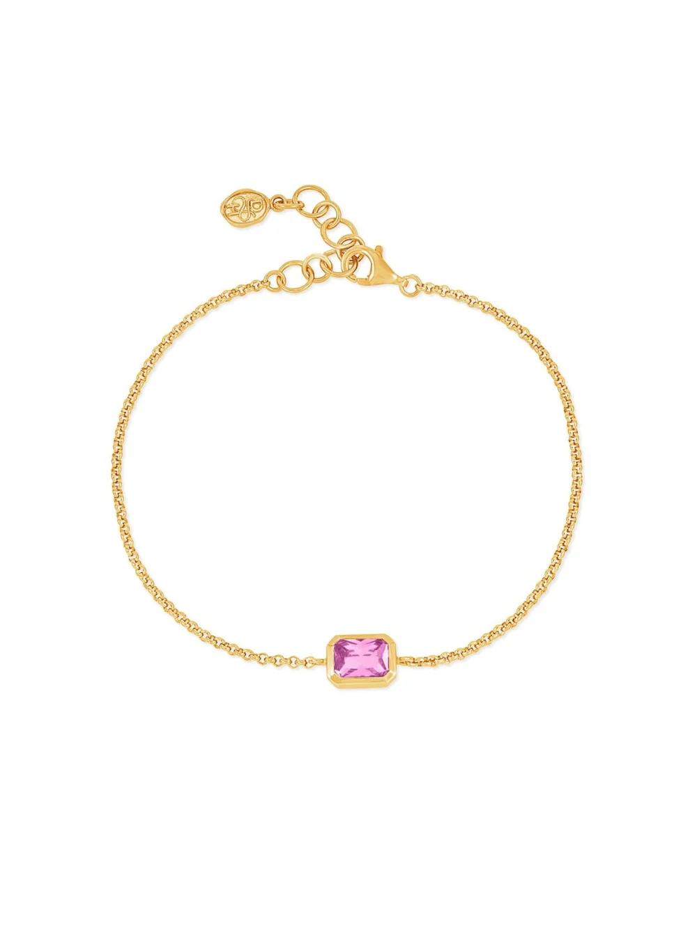 Dower & Hall Pink Quartz Octagon Chain Bracelet, view 4