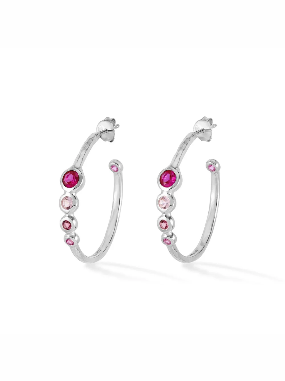 Dower & Hall 'Pinks' Tutti Frutti Hoop Earrings, view 4