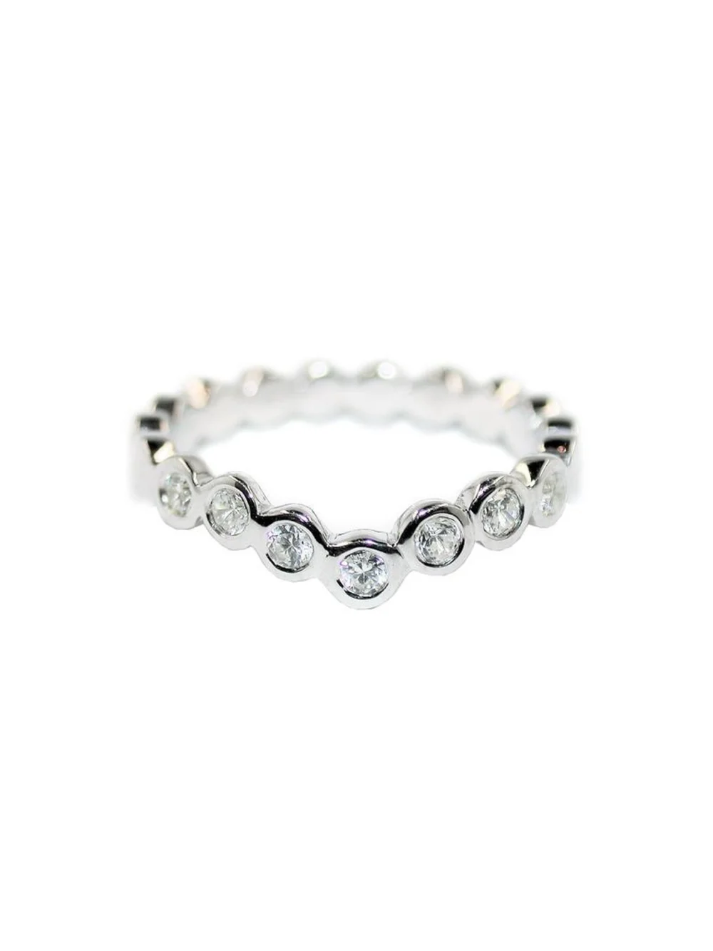 Dower & Hall Platinum Dotty Wishbone Ring - 0.21CT