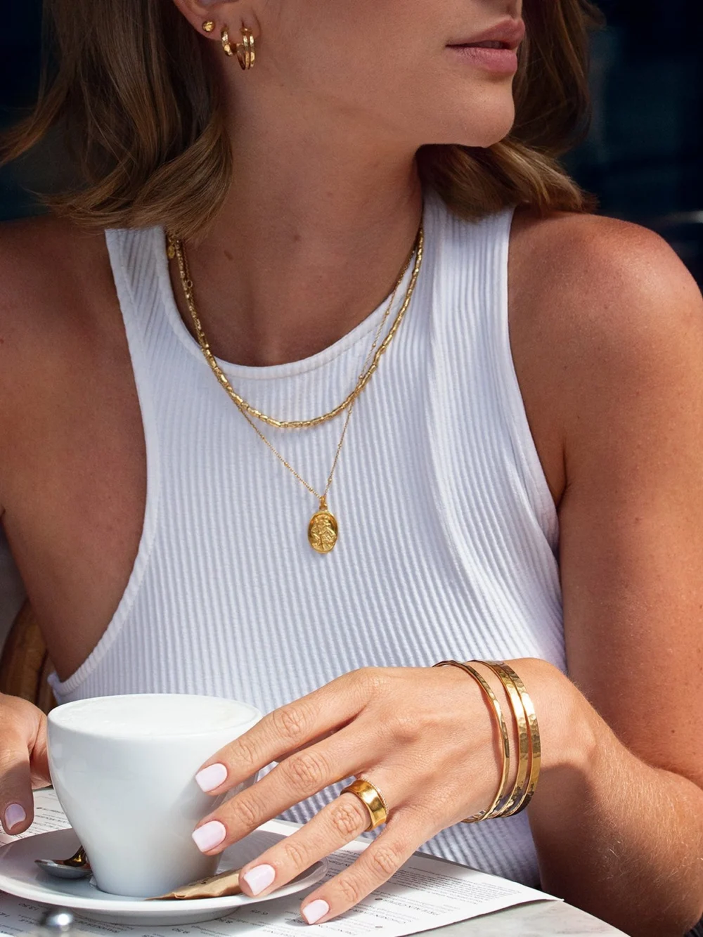 Dower & Hall Rice Nomad Nugget Necklace, view 4