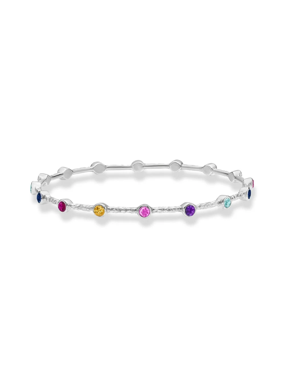 Dower & Hall Round Multi-Coloured Gemstone Array Bangle, view 4