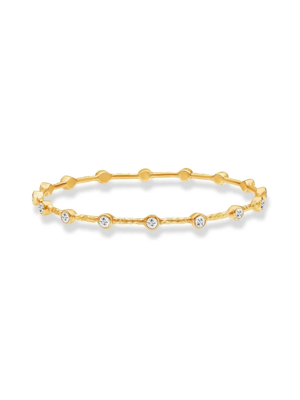 Dower & Hall Round White Topaz Array Bangle
