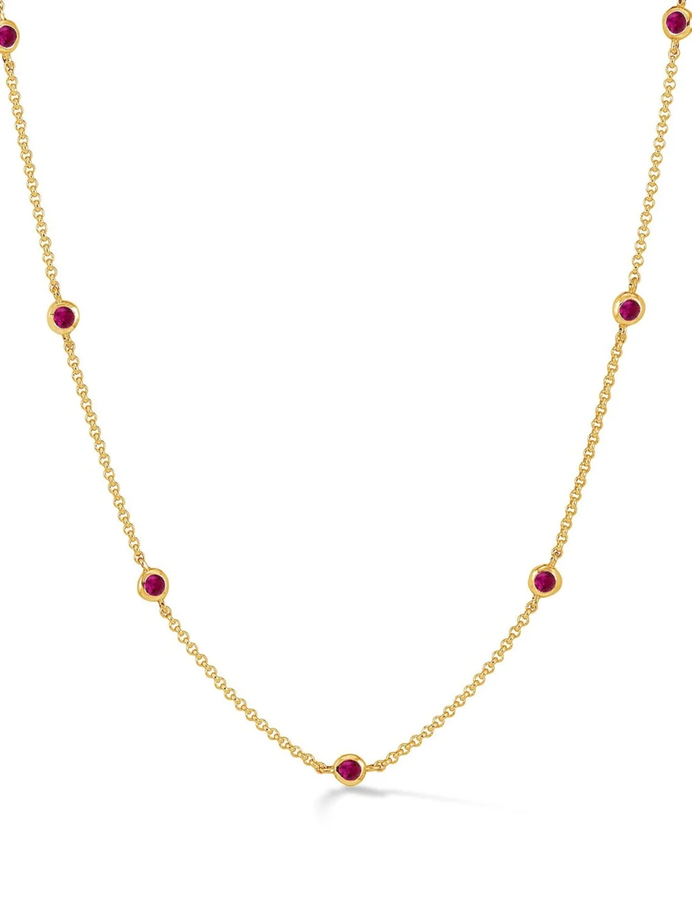 Dower & Hall Ruby Dewdrop Chain Necklace