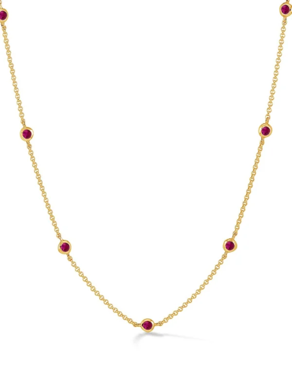 Dower & Hall Ruby Dewdrop Chain Necklace