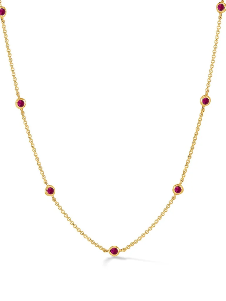 Dower & Hall Ruby Dewdrop Chain Necklace