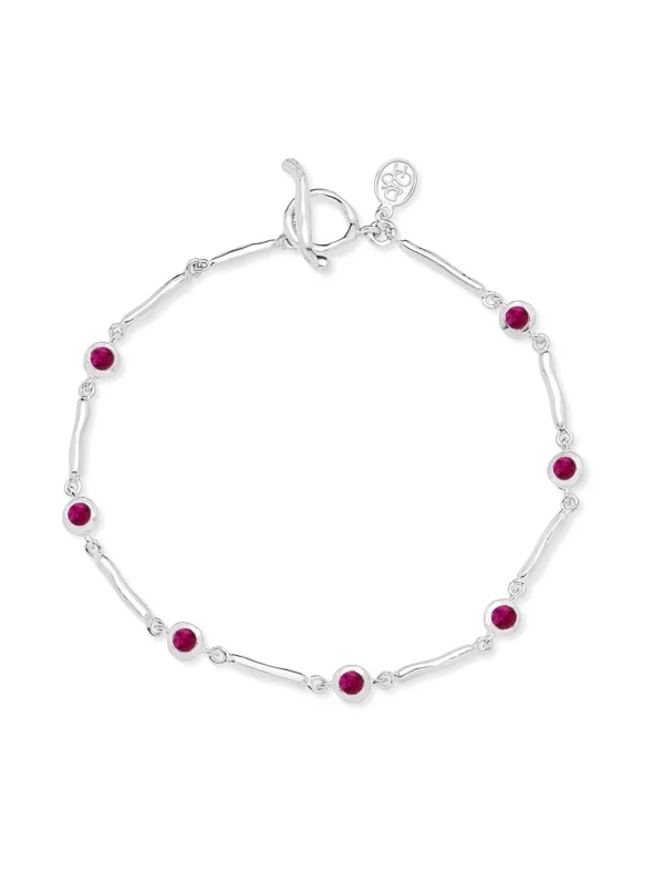 Dower & Hall Ruby Dewdrops Link Bracelet