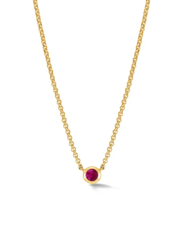 Dower & Hall Ruby Round Dewdrop Pendant