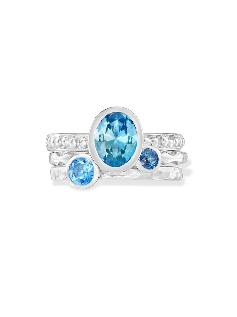 Dower & Hall Sea Breeze Twinkle Stacking Rings