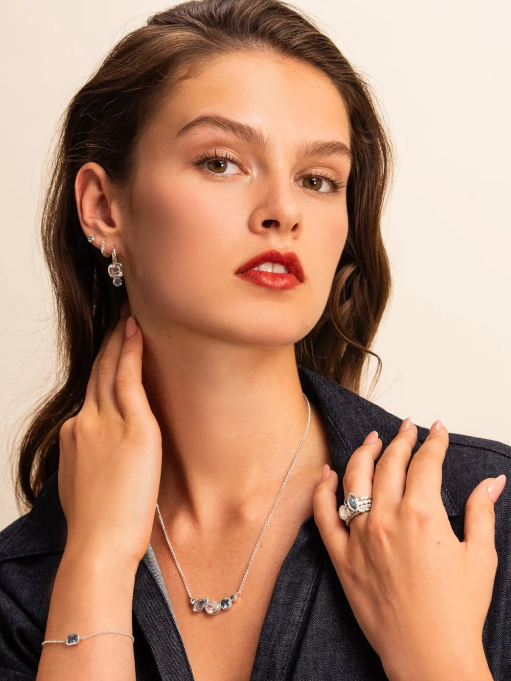 Dower & Hall 'Serenity' Tutti Frutti Bar Necklace, view 2