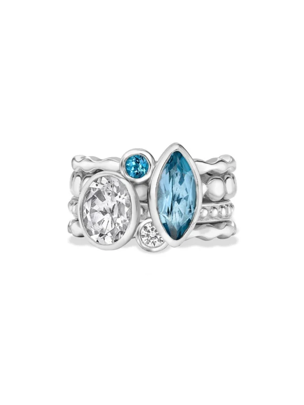 Dower & Hall Serenity Twinkle Stacking Rings