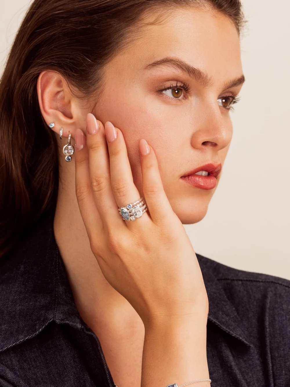 Dower & Hall Serenity Twinkle Stacking Rings, view 4