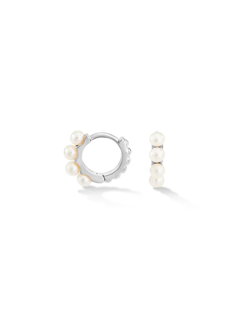 Dower & Hall Small Luna Pearl Huggie Hoops