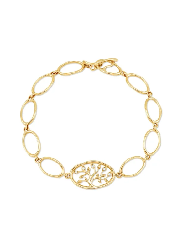 Dower & Hall Solid Gold Diamond Tree of Life Talisman Bracelet
