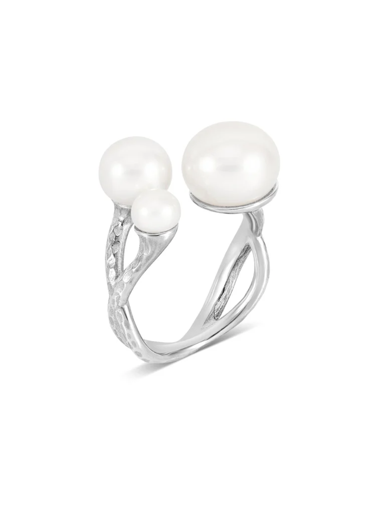 Dower & Hall Statement Triple Luna Pearl Ring
