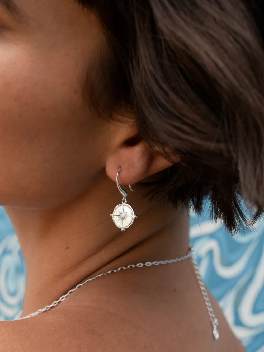 Dower & Hall 'True North' Narrative Talisman Drop Earrings, view 2