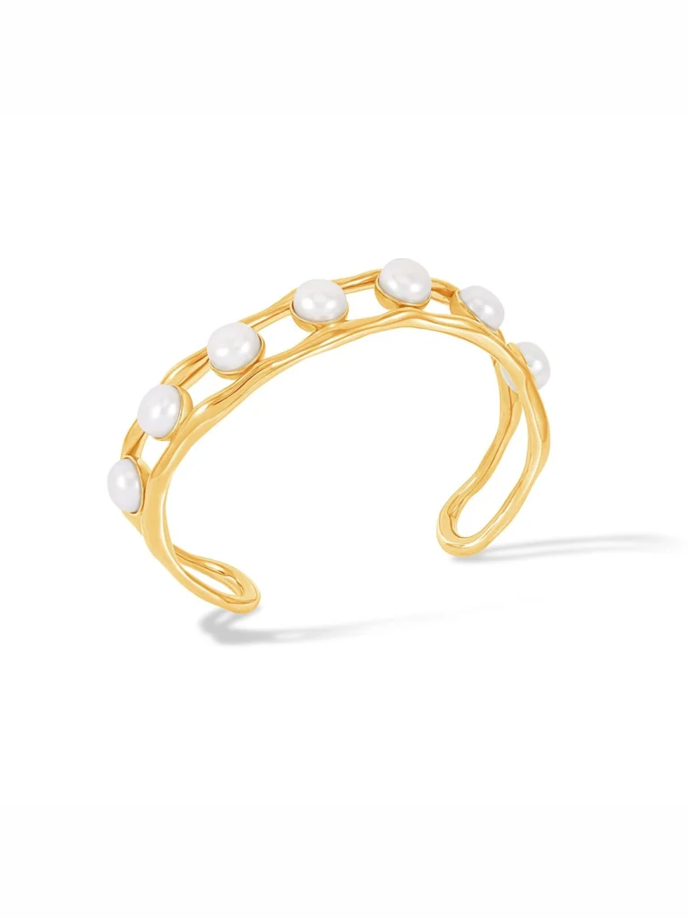 Dower & Hall Waterfall White Pearl Cuff Bangle