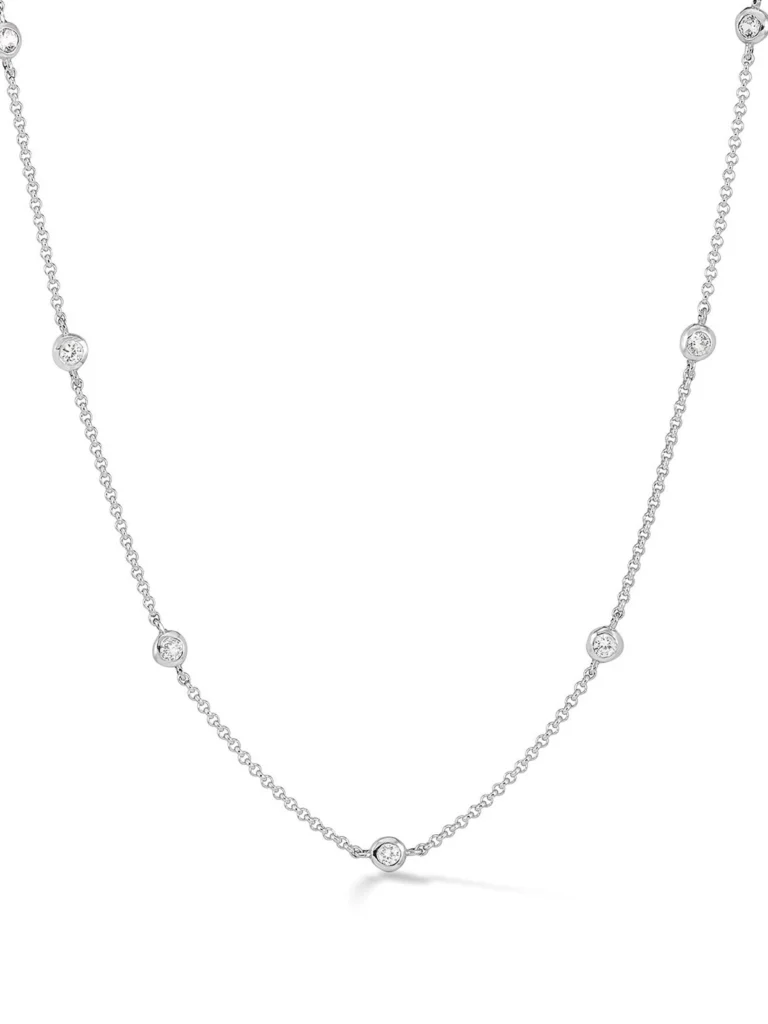 Dower & Hall White Sapphire Dewdrop Chain Necklace