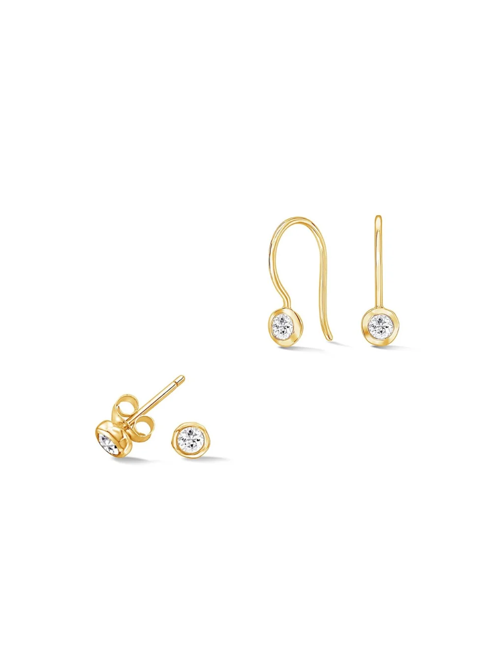 Dower & Hall White Sapphire Dewdrop Earring Set