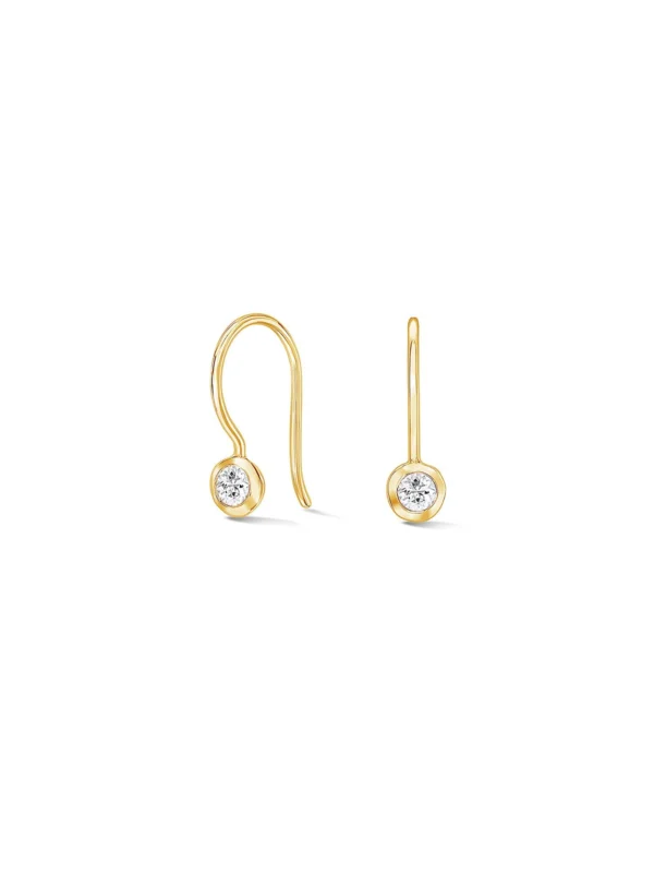 Dower & Hall White Sapphire Dewdrop Earrings