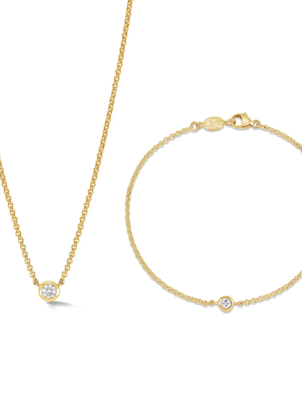 Dower & Hall White Sapphire Dewdrop Necklace and Bracelet Set