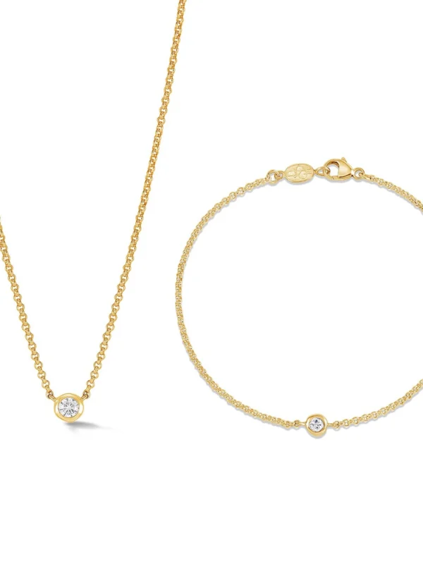 Dower & Hall White Sapphire Dewdrop Necklace and Bracelet Set