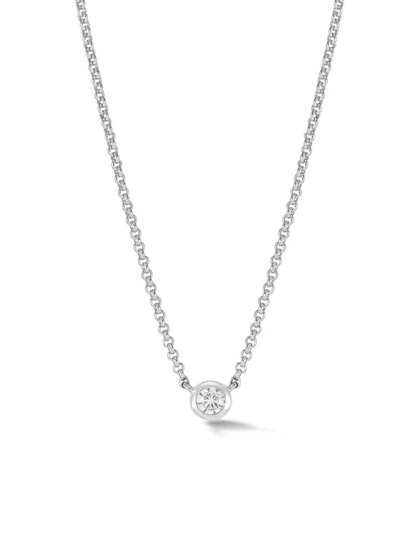 Dower & Hall White Sapphire Round Dewdrop Pendant