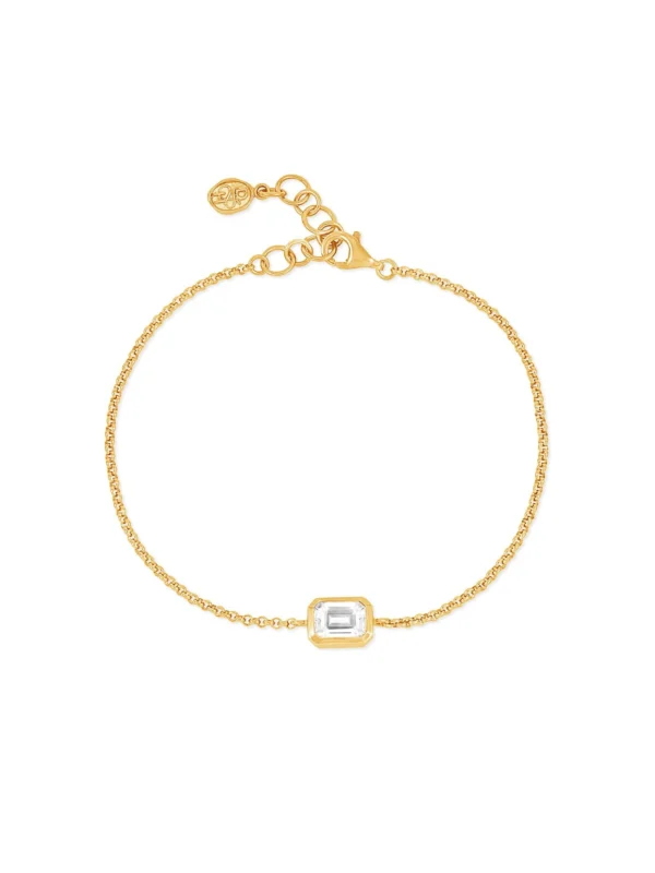 Dower & Hall White Topaz Octagon Chain Bracelet