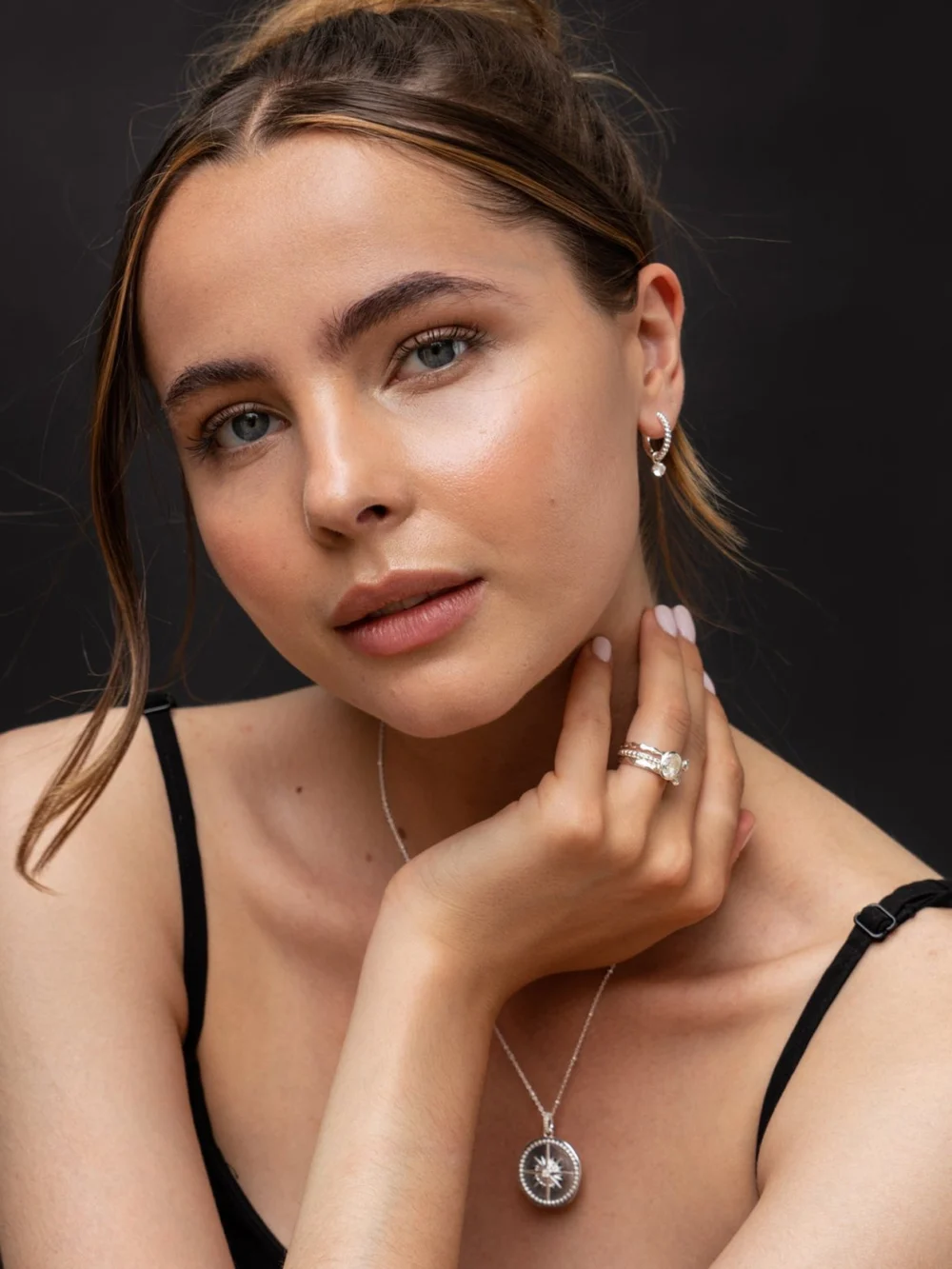Dower & Hall White Topaz Orissa Hoops, view 5