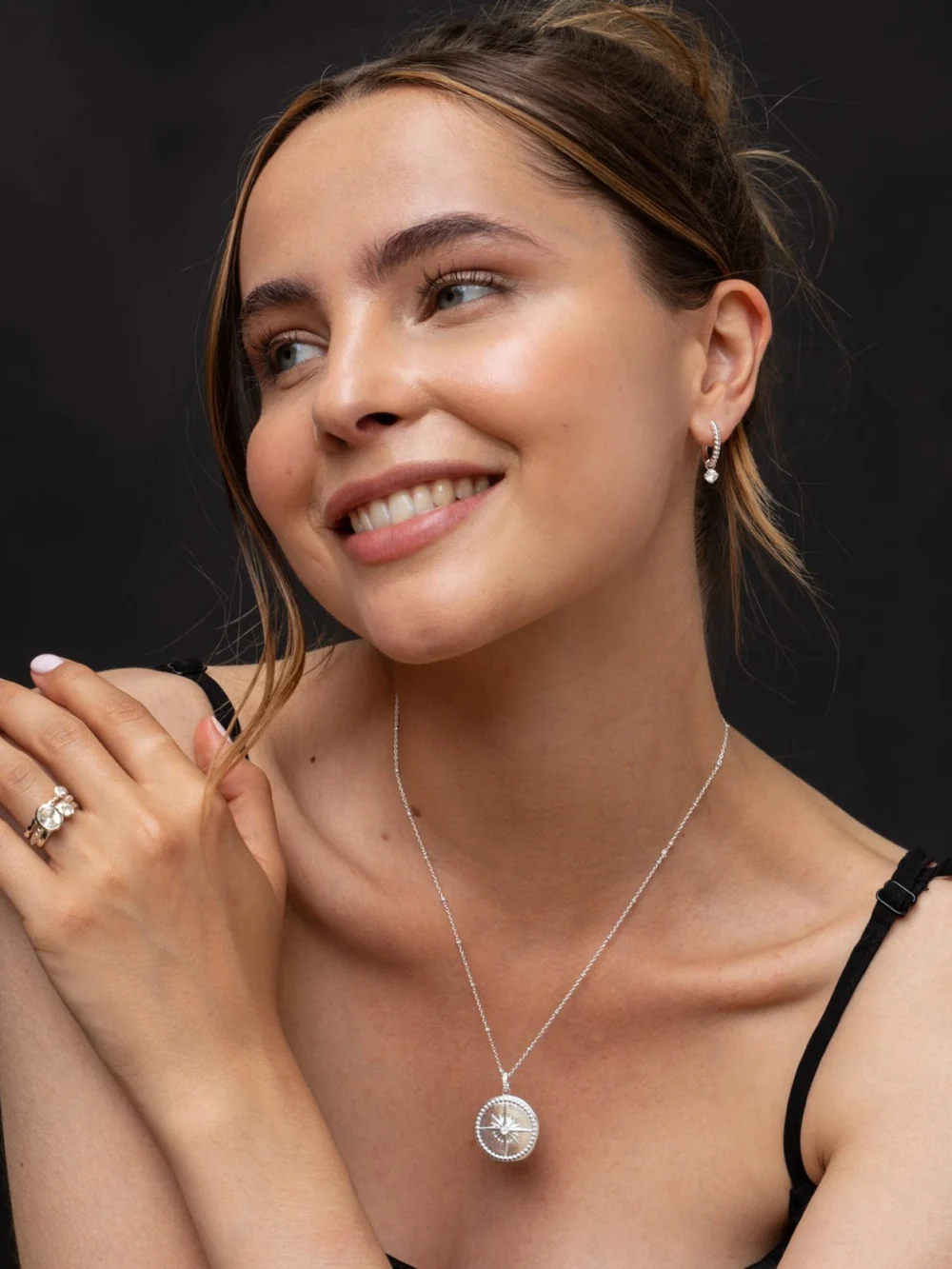Dower & Hall White Topaz Orissa Hoops, view 6