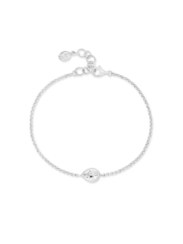 Dower & Hall White Topaz Pear Chain Bracelet