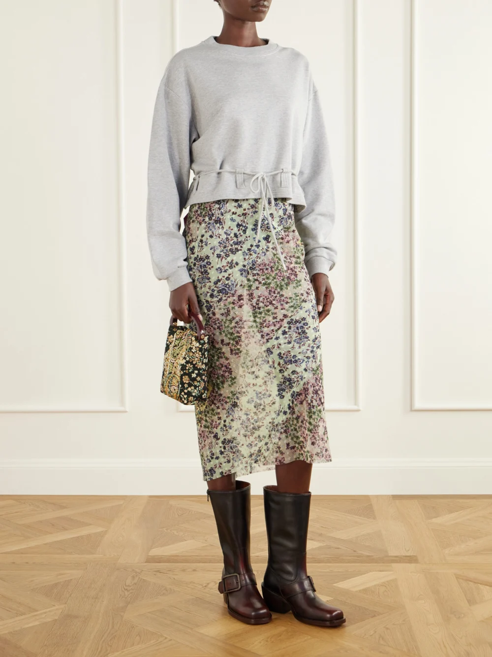 Dries Van Noten Buckle-detail Leather Knee Boots, styled view