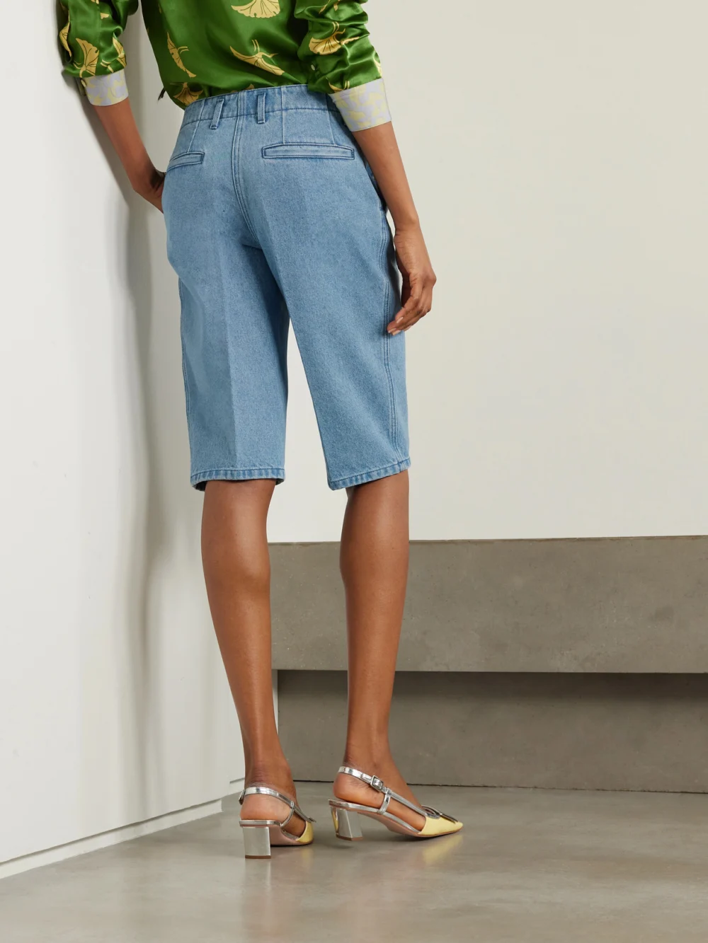 Back view of the Dries Van Noten Denim Shorts