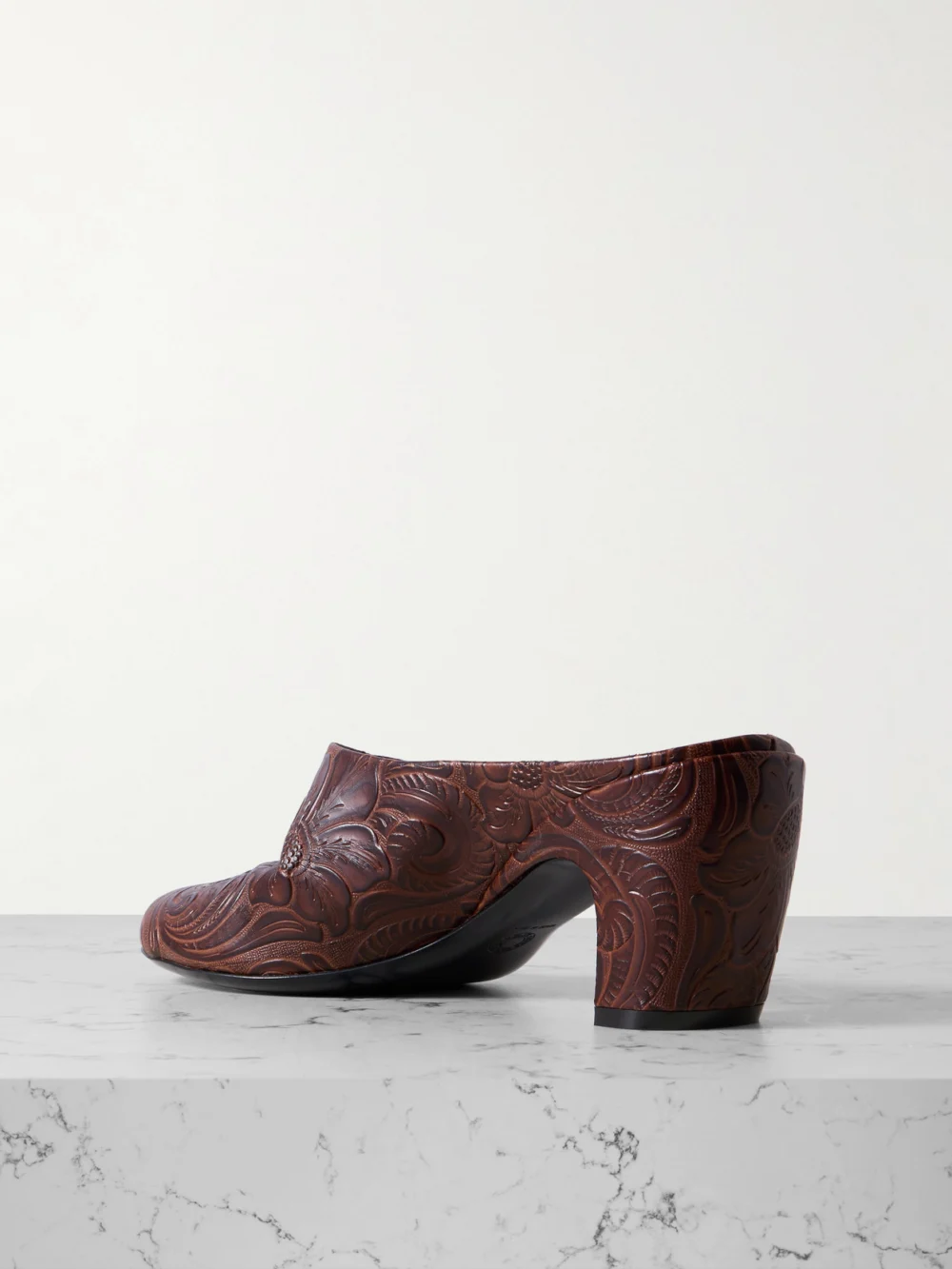Back view of the Dries Van Noten Embossed Leather Mules