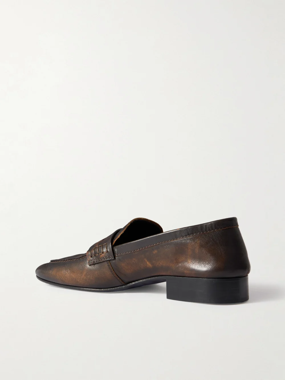 Back view of the Dries Van Noten Glossed-leather Penny Loafers